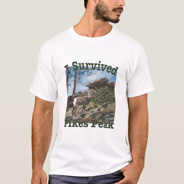 T-shirt J'ai survécu Pikes Peak, Colorado (Devant)