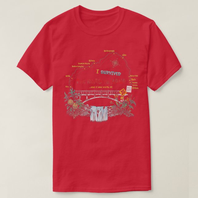 T-shirt J'Ai Survécu Route Vers Hana Maui Island Hawaiian  (Design devant)