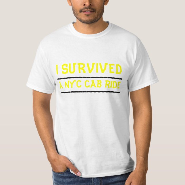 T-shirt J'AI SURVÉCU, un tour de cabine de NYC, (Devant)