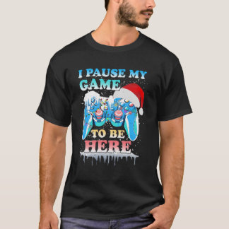 T-shirt J'Ai Suspendu Mon Jeu Pour Être Ici Noël Chapeau
