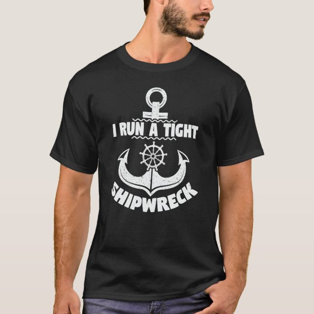 T-shirt J'Ai Tenu Une Épave De Navire Drôle Maman Papa Cit (Devant)