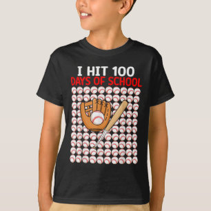 T-shirt J'Ai Touché 100 Jours De Bat-Bat De Baseball Scola