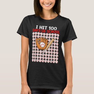 T-shirt J'Ai Touché 100 Jours De Bat-Bat De Baseball Scola