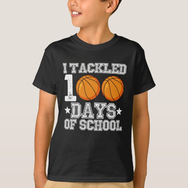 T-shirt J'ai traité 100 jours de basket-ball scolaire (Devant)