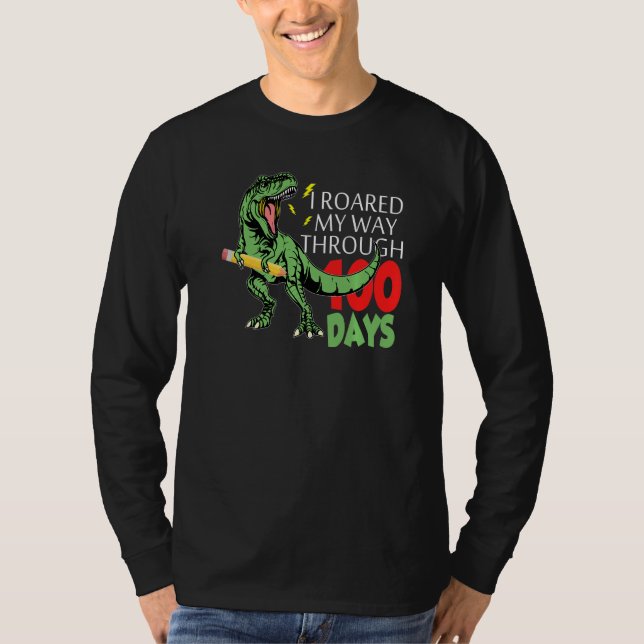 T-shirt J'Ai Traversé Mon Chemin Pendant 100 Jours De Dino (Devant)