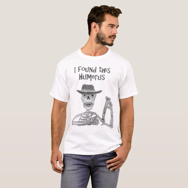 T-shirt J'ai trouvé cette bande dessinée de squelette et (Devant entier)