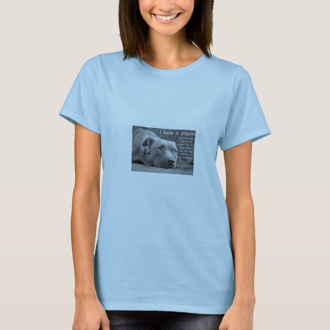 T-shirt "J'ai" un bébé rêveur de pitbull - la poupée T (Devant)