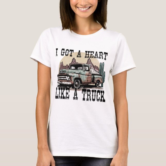 T-shirt J'Ai Un Coeur Comme Un Camion (Devant)