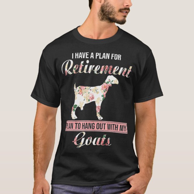 T-shirt J'Ai Un Plan Pour La Retraite Florale Goat Lover (Devant)
