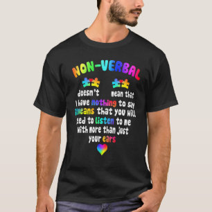T-shirt J'ai un puzzle non verbal néon pastel Autisme