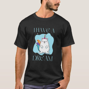 T-shirt J'ai un rêve Mignon Chat Licorne Rendy