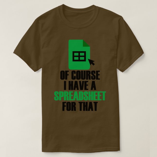 T-shirt J'Ai Un Tableur Pour Ce Comptable Excel (Design devant)