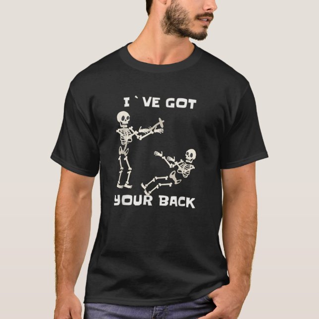 T-shirt J'ai votre dos Halloween Skeleton Skull Men et (Devant)