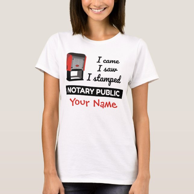 T-shirt J'Ai Vu Stampé Timbre Publique Notaire Personnalis (Devant)