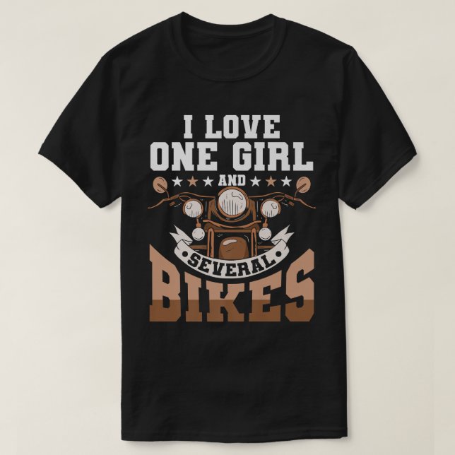 T-shirt J'Aime 1 Fille Et Plusieurs Vélos - Drôle Moto Vél (Design devant)