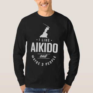 T-shirt J'Aime Aikido Et Peut-Être 3 Personnes Vêtements M