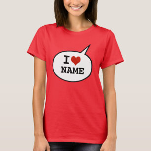 T-shirt J'aime - ajouter un nom
