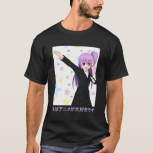 T-shirt J'Aime Anime En Japonais Long Manches Chemise Anim