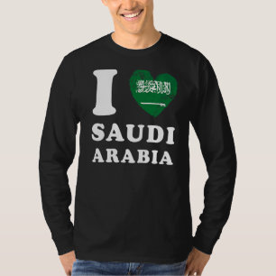 T-shirt J'aime Arabie Saoudite Drapeau de Coeur Arabie Sao