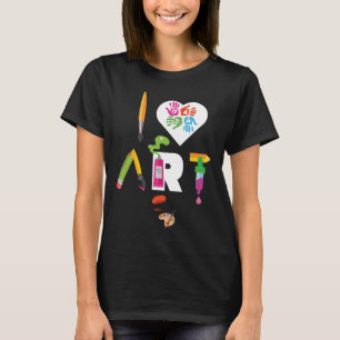 T-shirt J'aime art amusant futur artiste et artisanat colo