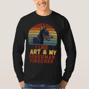 T-shirt J'Aime Art Et Mon Doberman Pinscher