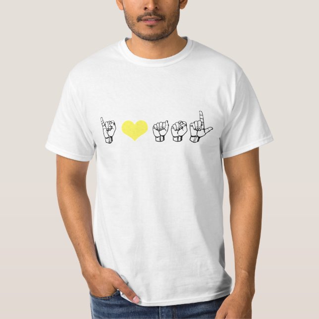 T-shirt J'aime ASL (langue des signes américaine) Basic T (Devant)