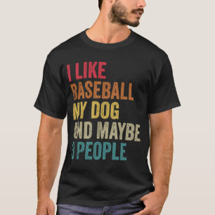 T-shirt J'aime Baseball My Dog & peut-être 3 personnes Hom