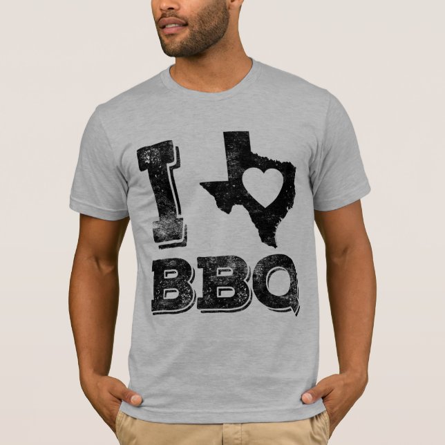 T-shirt J'aime BBQ 2 du Texas (Devant)