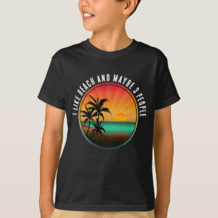 T-SHIRT J'AIME BEACH ET PEUT-ÊTRE 3 PERSONNES