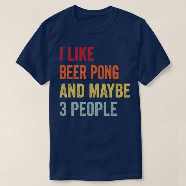 T-shirt J'Aime Beer Pong Peut-Être 3 Personnes (Design devant)