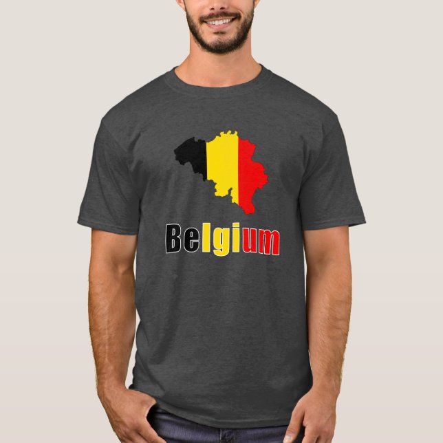 T-shirt J'aime Belgique - Belgique Drapeau (Devant)