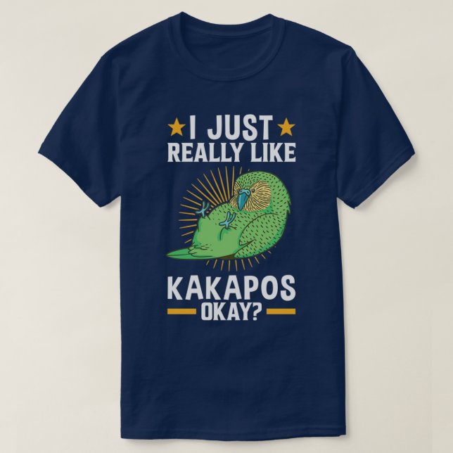 T-shirt J'aime bien le perroquet sans vol Kakapo (Design devant)