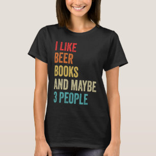 T-shirt J'Aime Bière Books & Peut-Être 3 Personnes Livre L