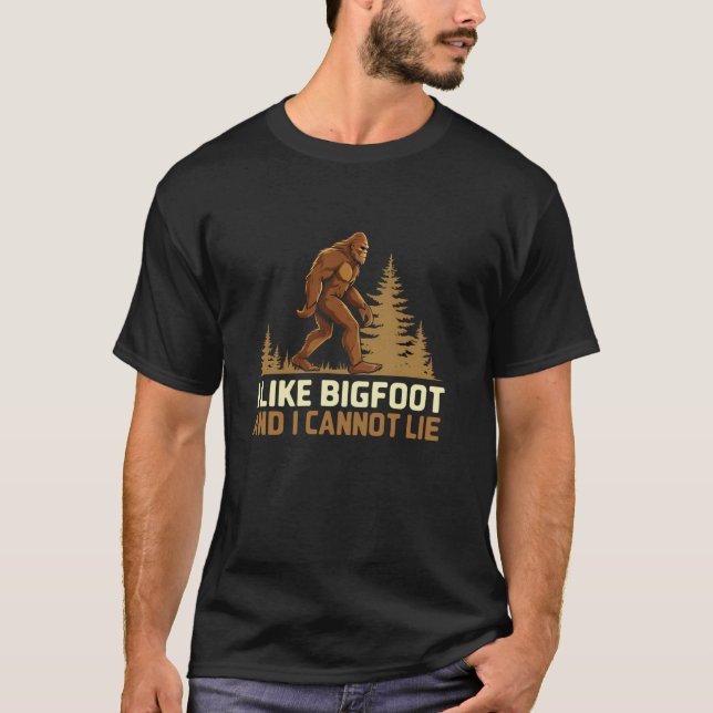 T-shirt J'Aime Bigfoot Funny Sasquatch Bigfoot Hunter Humo (Devant)