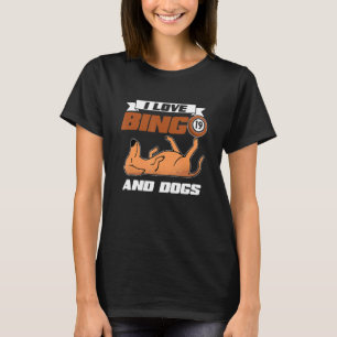 T-shirt J'Aime Bingo Et Chiens Casino Jeu Loterie Bing