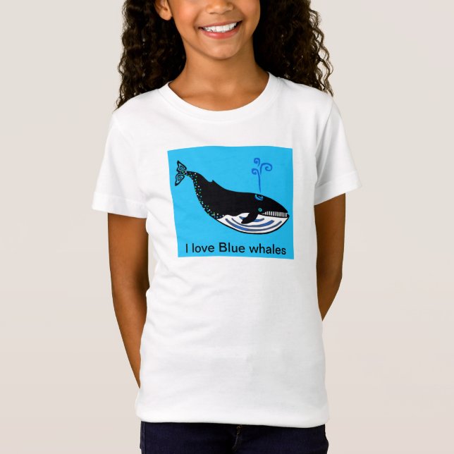 T-Shirt J'aime BLEUE WHALES - Marine Wildlife - Ocean blue (Devant)