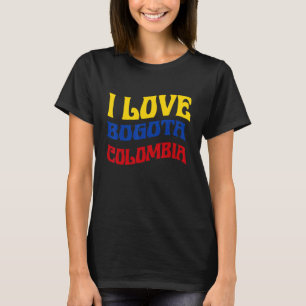 T-shirt J'aime Bogota Colombie Drapeau Carte Fierté Colomb