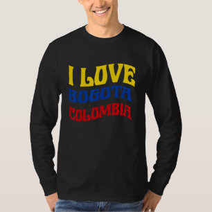 T-shirt J'aime Bogota Colombie Drapeau Carte Fierté Colomb