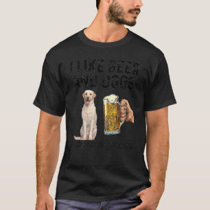 T-shirt J'aime boire de la bière et les chiens Labrador Re
