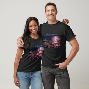 T-shirt J'aime Boston le 4 juillet 250 ans Fort