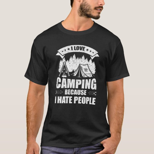 T-shirt J'Aime Camping À Cause Des Gens Camper (Devant)
