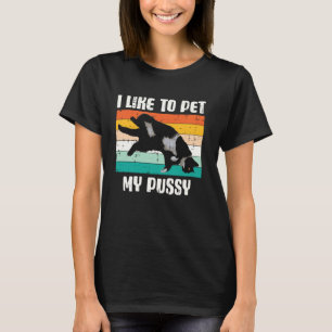T-shirt J'aime Caresser Mon Chat Drôle Inapproprié Humour