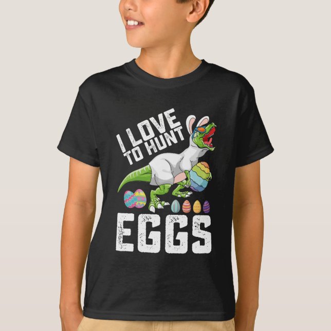 T-shirt J'Aime Chasser Les Oeufs Dinosaure De Pâques T Rex (Devant)