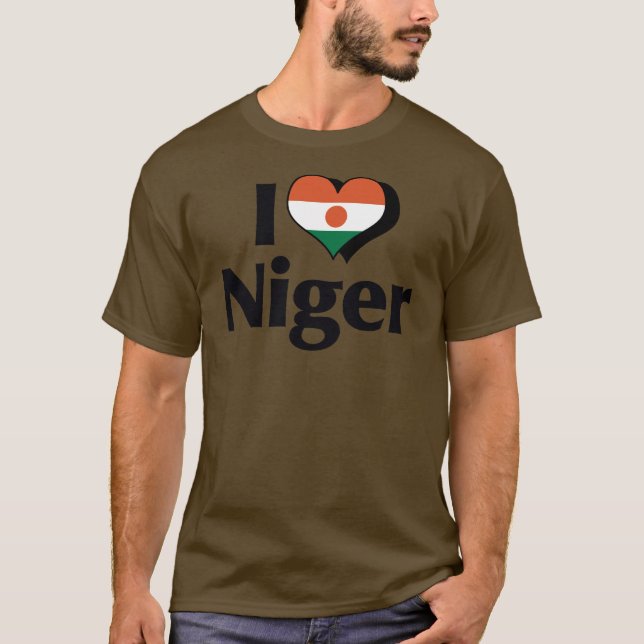 T-shirt J'aime Chemise Drapeau Niger (Devant)