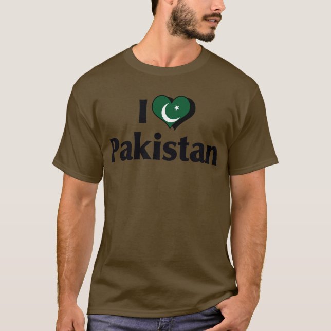 T-shirt J'aime Chemise Drapeau Pakistan (Devant)
