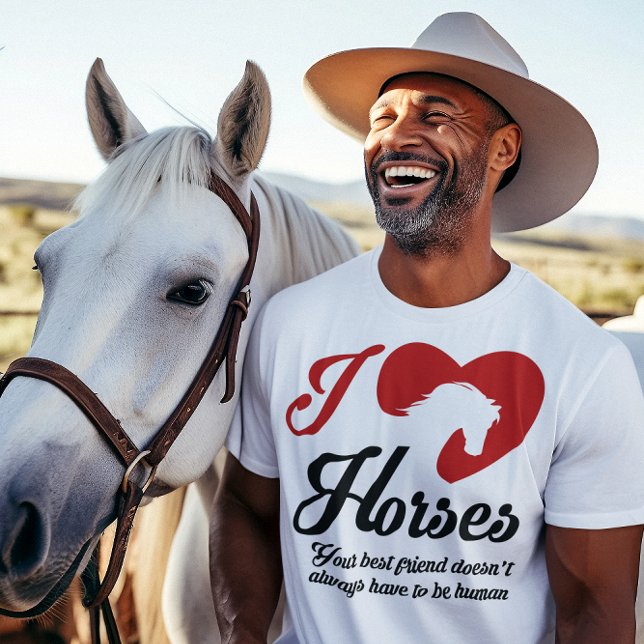 T-shirt J'aime / Chevaux du coeur (Créateur téléchargé)