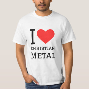 T-shirt J'aime christian metal carré sticker