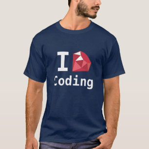 T-shirt J'aime coder avec la chemise rouge de geek