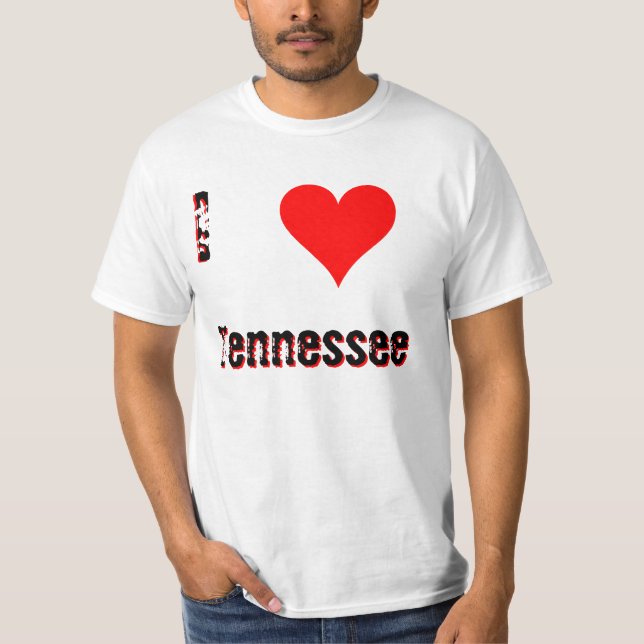 T-shirt J'aime (coeur) le Tennessee (Devant)
