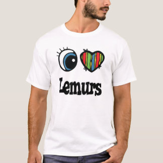 T-shirt J'aime (cœur) les lémuriens